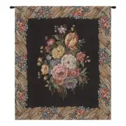 Bunch of Flowers Black Belgian Wall Tapestry