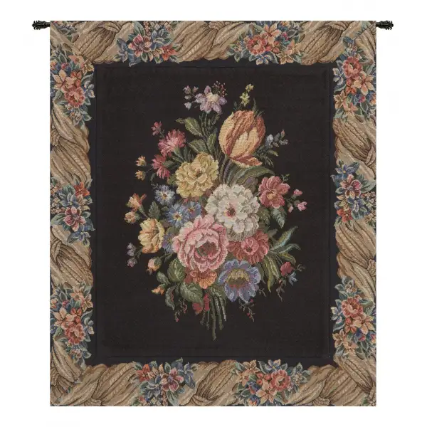 Bunch of Flowers Black European Tapestry