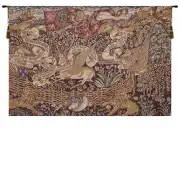 The Winged Stags Maroon Belgian Tapestry