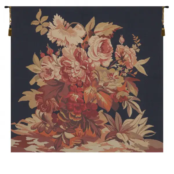 Square Romantique Blue Small Belgian Tapestry Wall Hanging