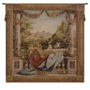 Chateau Bellevue (Square) French Wall Tapestry - 58 in. x 58 in. Wool/cotton/others by Charlotte Home Furnishings