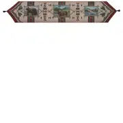 Rustic Retreat with Black Tassels Table Runner Tapestry