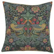 Strawberry Thief B Blue by William Morris Belgian Sofa Pillow Cover