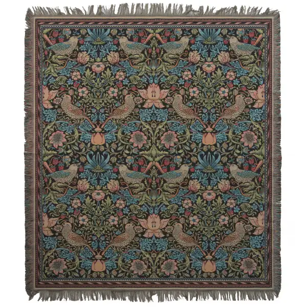 The Strawberry Thief by William Morris Belgian Throw