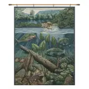 Fishin' Hole with Looped Brown Rod Wall Tapestry
