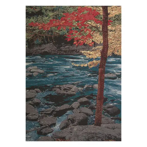 Our River in Autumn Stretched Wall Tapestry