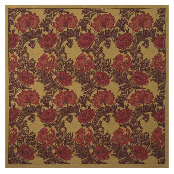 Chrysanthemum Bordo II Belgian Throw