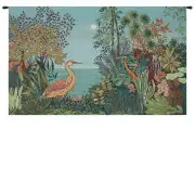 Paysage Heron Lac Foret French Tapestry Wall Hanging