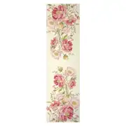 Peonies White French Tapestry Table Runner