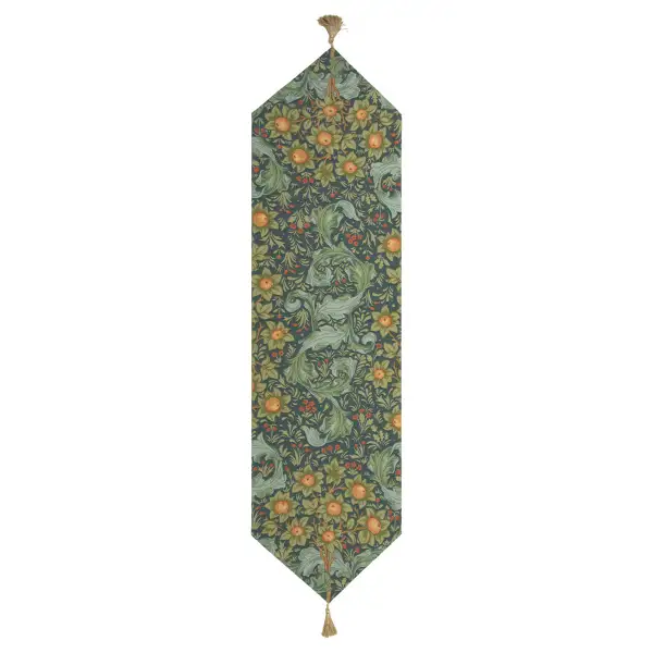 Orange Tree Arabesque Blue French Table Mat - 19 in. x 71 in. Cotton by William Morris