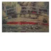 Bridge Over a Pond Of Lilies Stretched Wall Art Tapestry