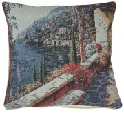 Lake Como Terrace II Decorative Floor Pillow Cushion Cover