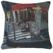 Moonlight Gondola I Decorative Floor Pillow Cushion Cover