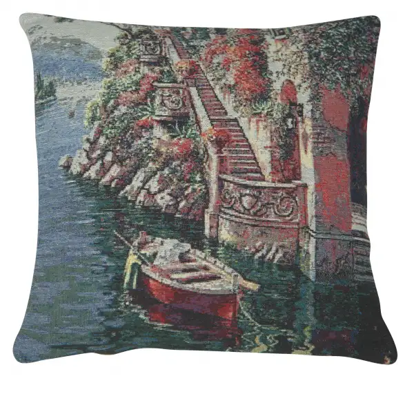 Lake Como Villa II Decorative Floor Pillow Cushion Cover