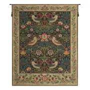 Strawberry Thief Black William Morris Belgian Wall Tapestry