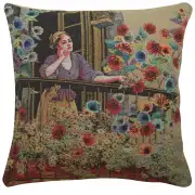 Thoughtful Floral Terrace Decorative Floor Pillow Cushion Cover