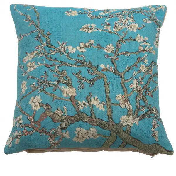 C Charlotte Home Furnishings Inc The Almond Blossom European Cushion Cover | Decorative Cushion Case with Cotton Polyester & Viscose | 16x16 Inch Cushion Cover for Living Room | by Vincent Van Gogh