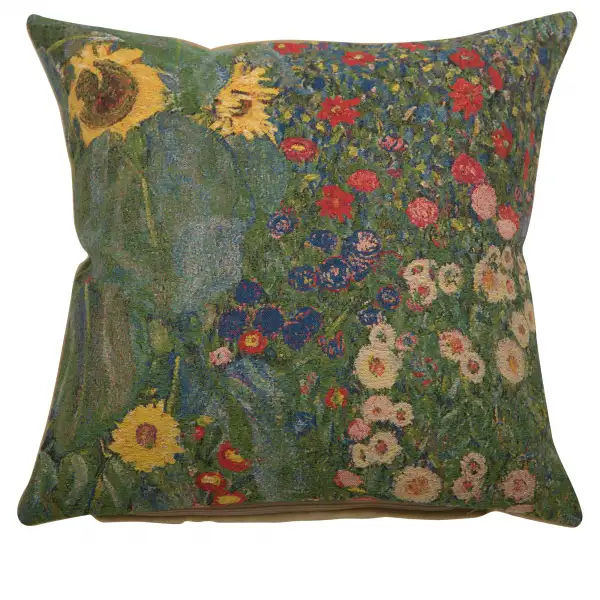 Country Garden A By Klimt Belgian Cushion Cover - 18 in. x 18 in. cotton/wool/viscose by Gustav Klimt