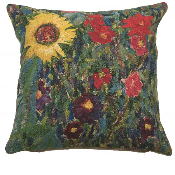 Country Garden B By Klimt Belgian Cushion Cover - 18 in. x 18 in. cotton/wool/viscose by Gustav Klimt