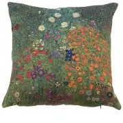 Flower Garden By Klimt Belgian Cushion Cover - 18 in. x 18 in. cotton/wool/viscose by Gustav Klimt
