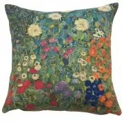 Flower Garden II By Klimt Belgian Cushion Cover - 18 in. x 18 in. cotton/wool/viscose by Gustav Klimt