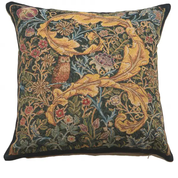 Owl And Pigeon Belgian Cushion Cover - 18 in. x 18 in. Cotton/Viscose/Polyester by William Morris