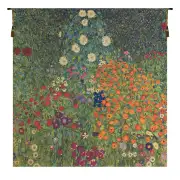 Flower Garden III by Klimt Belgian Tapestry Wall Hanging