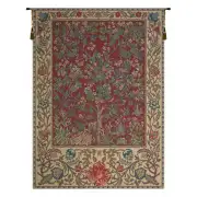Tree of Life Red William Morris European Tapestry Wall Hanging