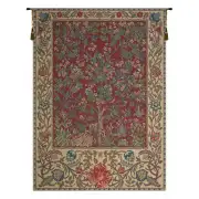 Tree Of Life Red William Morris Belgian Tapestry - 51 in. x 69 in. Cotton/Viscose/Polyester by William Morris