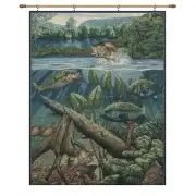 Fishin' Hole with Looped Black Rod Fine Art Tapestry