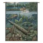 Fishin' Hole with Brown Rod Wall Tapestry