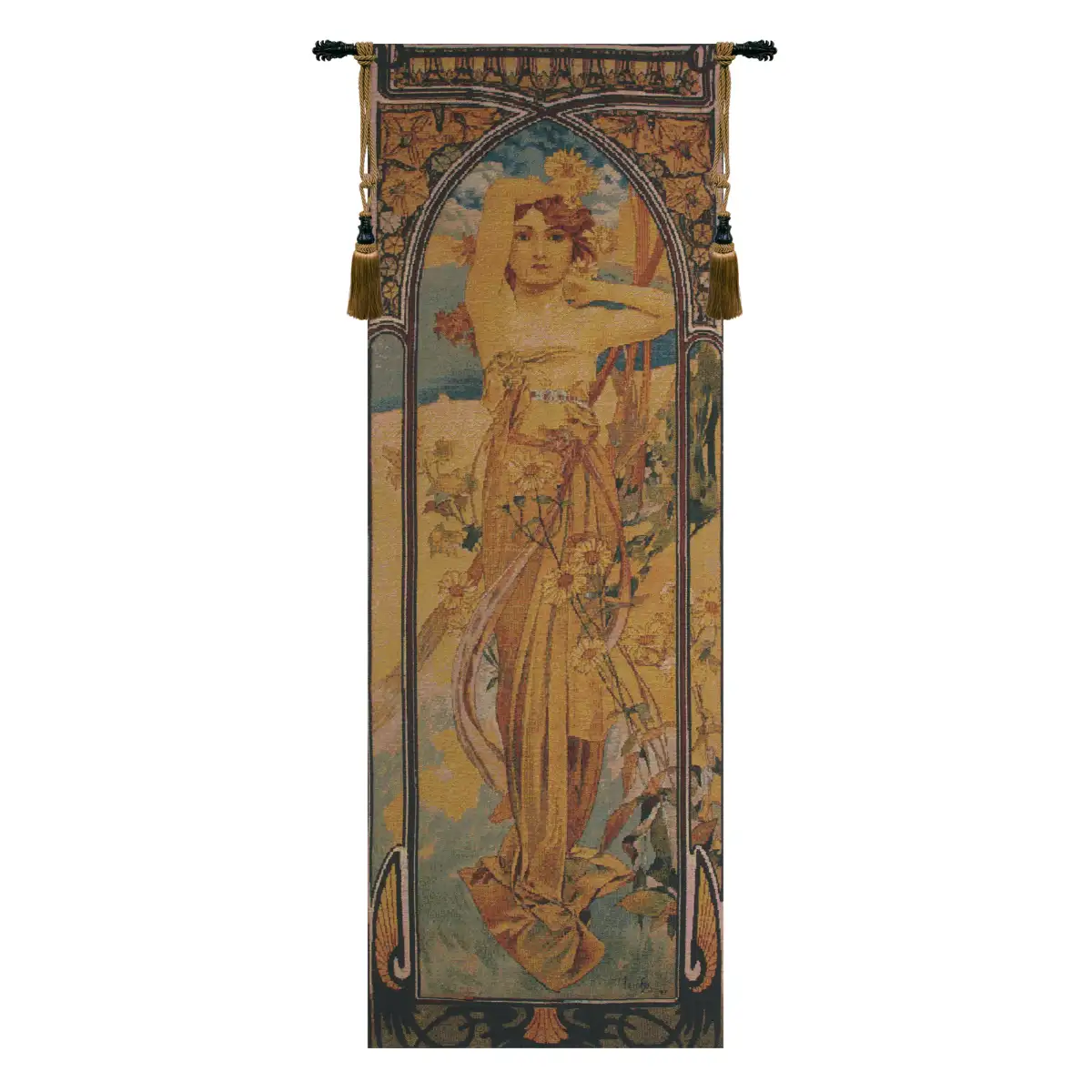 Mucha Jour II Belgian Tapestry Wall Hanging