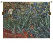 Irises In Garden II Belgian Tapestry Wall Hanging