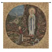 Appearance of Lourdes Square Italian Wall Tapestry