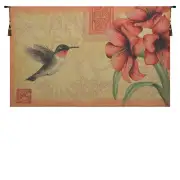 Hummingbird and Amaryllis Fine Art Tapestry