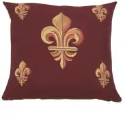 Five Fleur de Lys Red Cushion