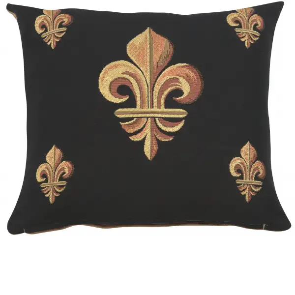 Five Fleur de Lys Black Cushion