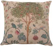 C Charlotte Home Furnishings Inc Kelmscott Tree Beige French Tapestry Cushion - 19 in. x 19 in. Cotton by William Morris