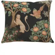 Lion And Pheasant Forest Black Cushion - 19 in. x 19 in. Cotton by Charlotte Home Furnishings