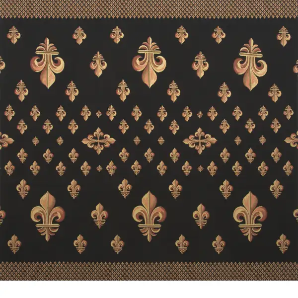 Grand Fleur de Lys Black French Tapestry Throw