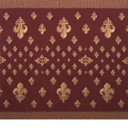 Grand Fleur de Lys Red French Tapestry Throw