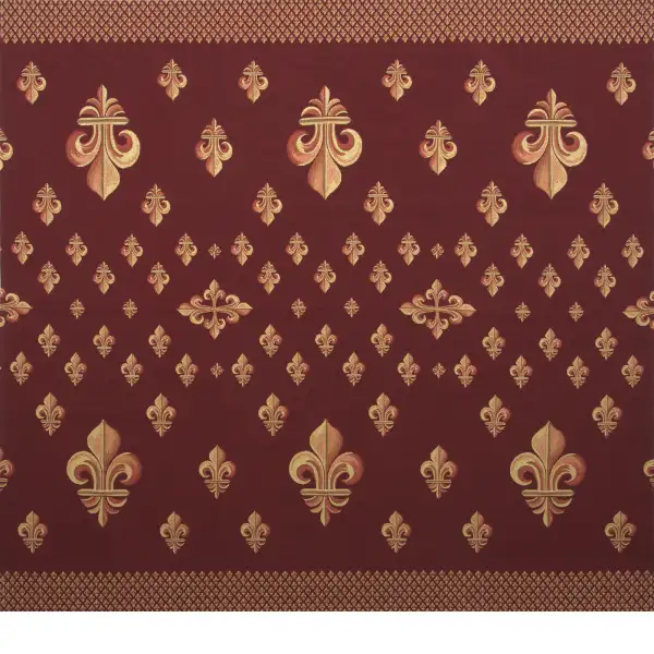 Grand Fleur De Lys Red Decorative Throw - 60 in. x 60 in. Cotton/Viscose/Polyester by Charlotte Home Furnishings