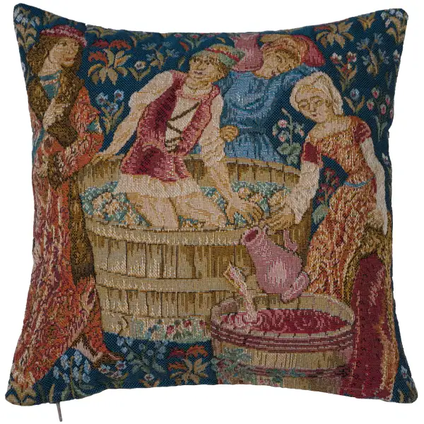 The Wine Press Small French Tapestry Cushion