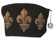 Fleur de Lys Black Purse Hand Bag