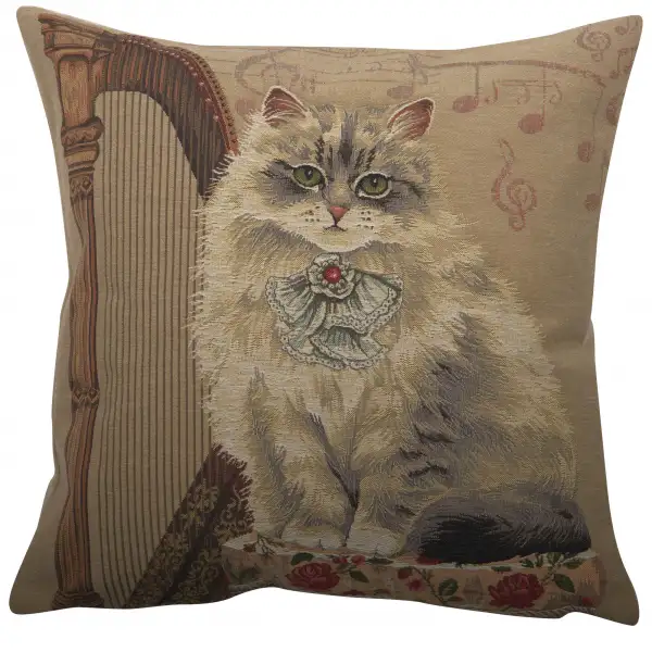 Cat With Harp European Cushion Cover