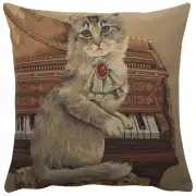 Cat With Piano Belgian Sofa Pillow Cover