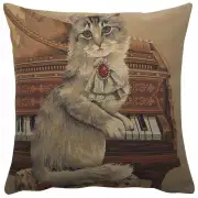 Cat With Piano European Cushion Cover