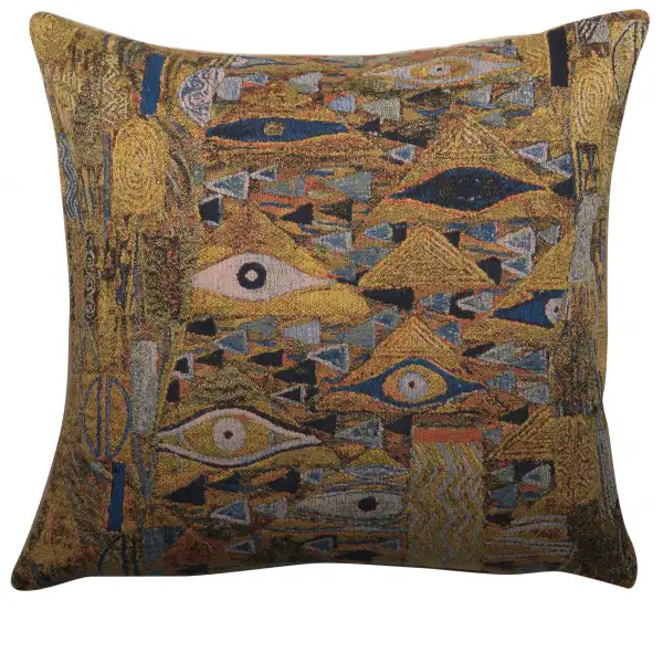 Patchwork II By Klimt Belgian Cushion Cover - 18 in. x 18 in. Cotton/viscose/goldthreadembellishments by Gustav Klimt