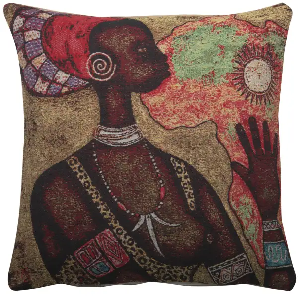 African Woman Couch Pillow