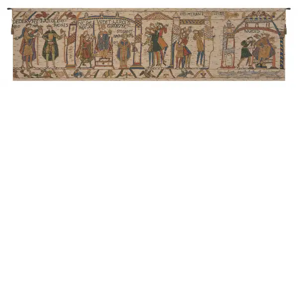 Bayeux King Harold Belgian Tapestry - 69 in. x 18 in. Cotton/Viscose/Polyester by Charlotte Home Furnishings